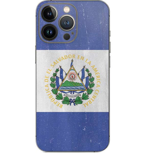 El Salvador Flag Distressed iPhone 13 Pro Skin